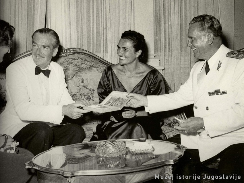 Jovanka Broz i Tito sa engleskim šefom diplomatije Entonijem Idnom