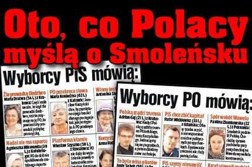 Oto, co Polacy myślą o Smoleńsku!