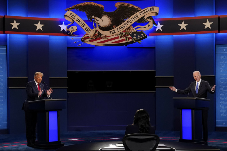 Donald Trump i Joe Biden podczas ostatniej debaty prezydenckiej, 22 października 2020 r.