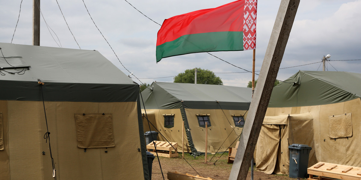 Obóz na Białorusi, gdzie mają przebywać najemnicy z Grupy Wagnera.