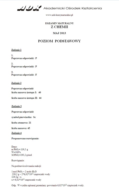 Chemia poziom podstawowy 1-4