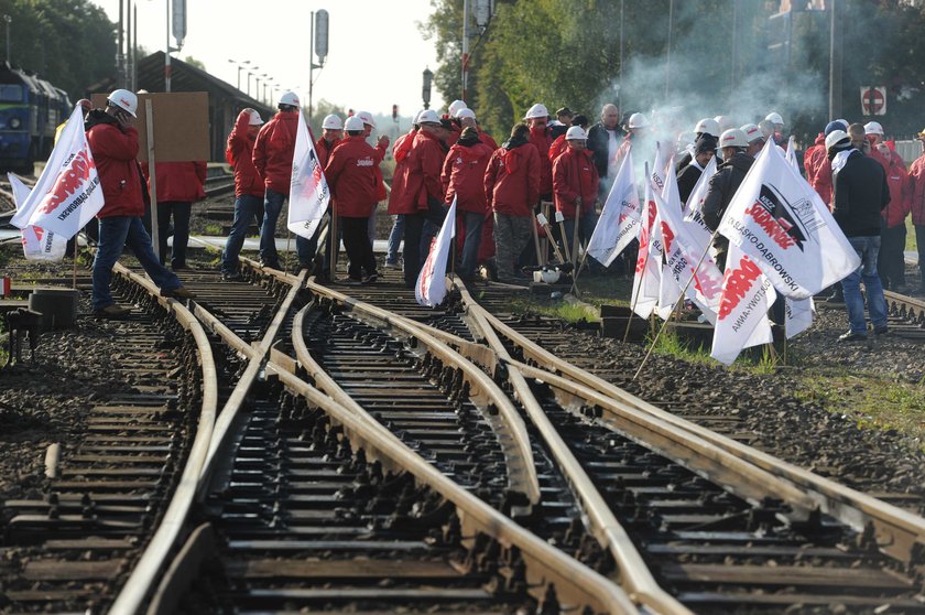 Protest górników