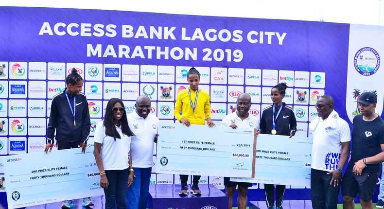Ethiopian Dinke Meseret emerged winner while Alennesh Herpha and Kebena Chala took the second ($40,000) and the third position ($30,000) of the female 42km event at Access Bank Lagos City Marathon 2019