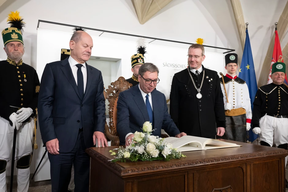 Aleksandar Vučić i Olaf Šolc