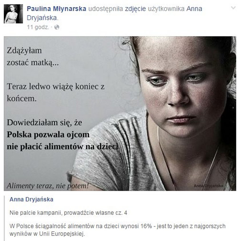 Paulina Młynarska na Facebooku