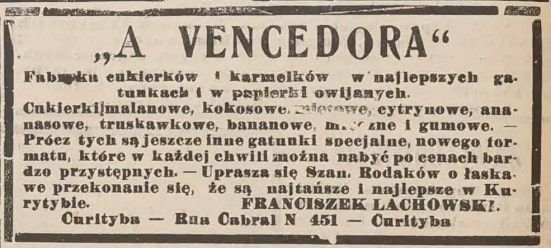 Reklama fabryki „A Vencedora" na łamach dziennika „Lud", wycinek prasowy z „Ludu"