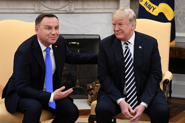 Prezydent Stanów Zjednoczonych Ameryki Donald Trump oraz prezydent RP Andrzej Duda podczas spotkania w Białym Domu