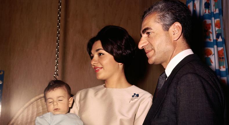 The Shah of Iran with his third wife, Empress Farah Diba, and their son  Crown Prince Reza.Getty Images