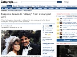 Zdradzony mąż do żony: Oddawaj nerkę!