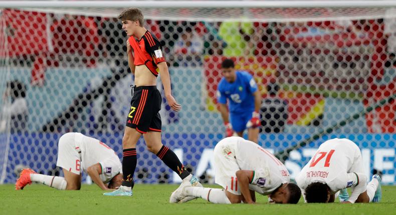 Belgium after their loss to Morocco