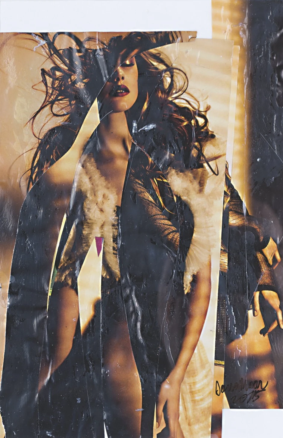 Reprodukcija kolaža: “Woman, collage on magazine paper, 38.8x32.2" iz ciklusa “Jesus was a love machine", 2015