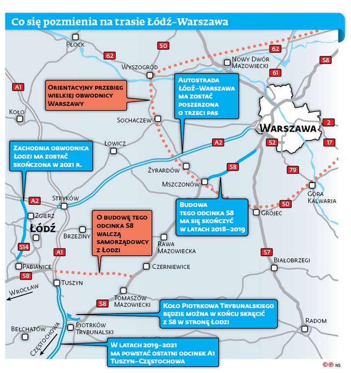 Co się zmieni na trasie Łódź-Warszawa