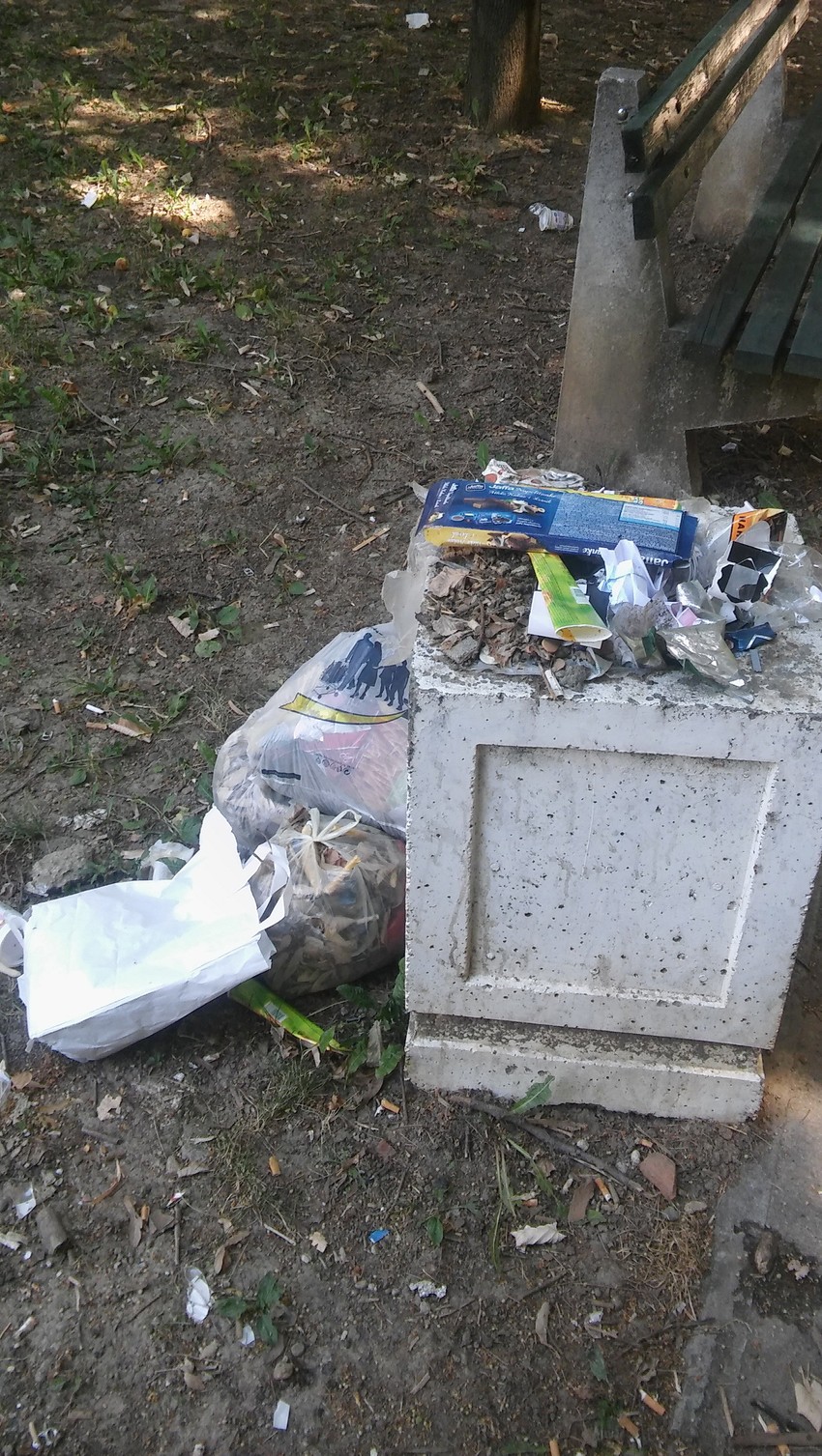 Smeće u parku u Maričkoj ulici danima niko ne odnosi