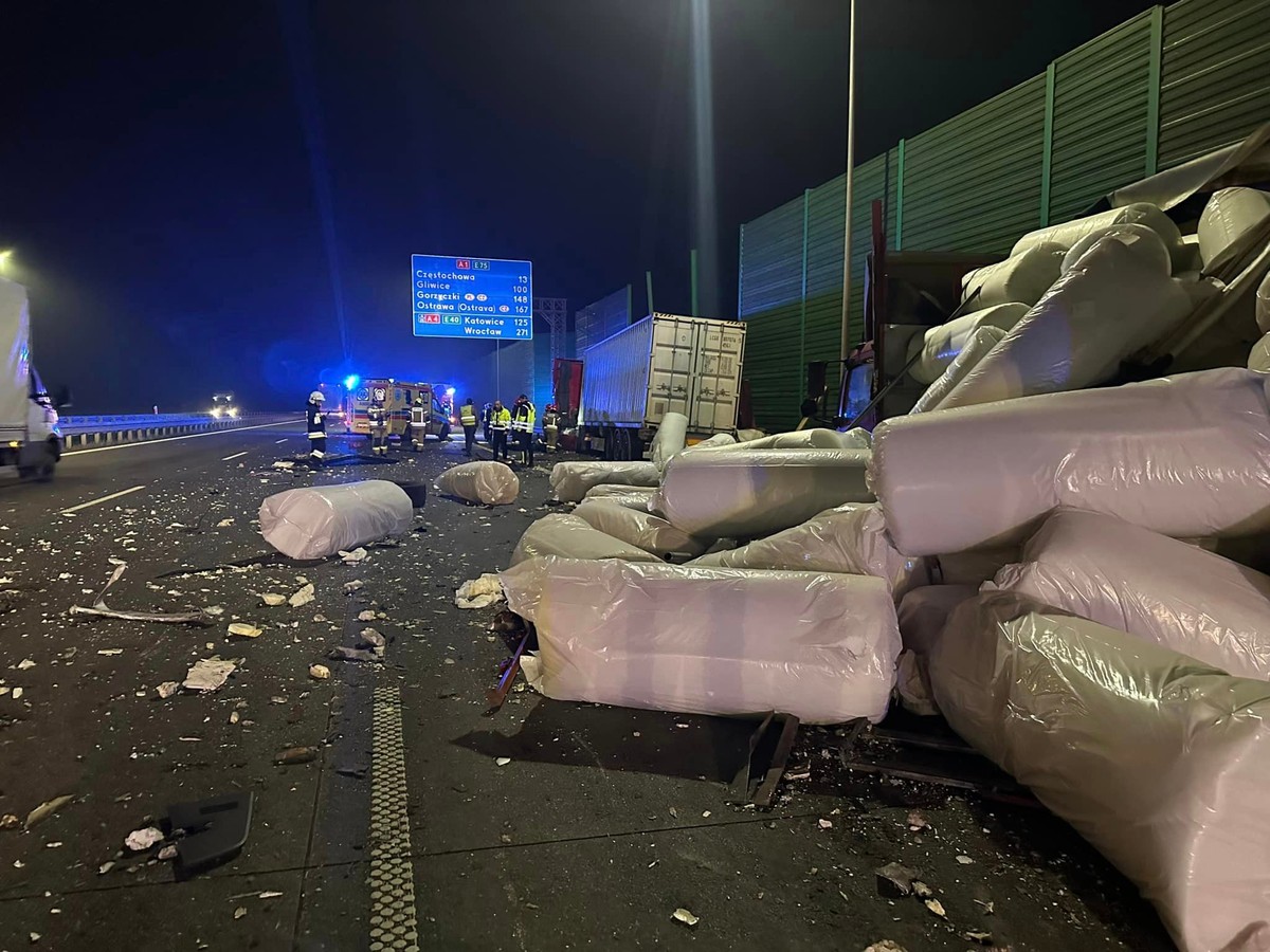Wypadek na autostradzie A1