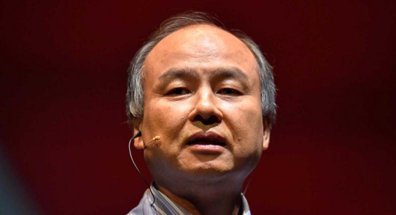 Masayoshi Son, chairman and chief executive officer of SoftBank Corp speaks during the news conference on June 18, 2015 in Chiba, Japan.