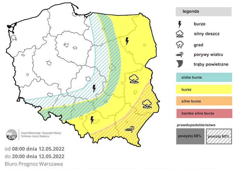 Prognoza burz na czwartek