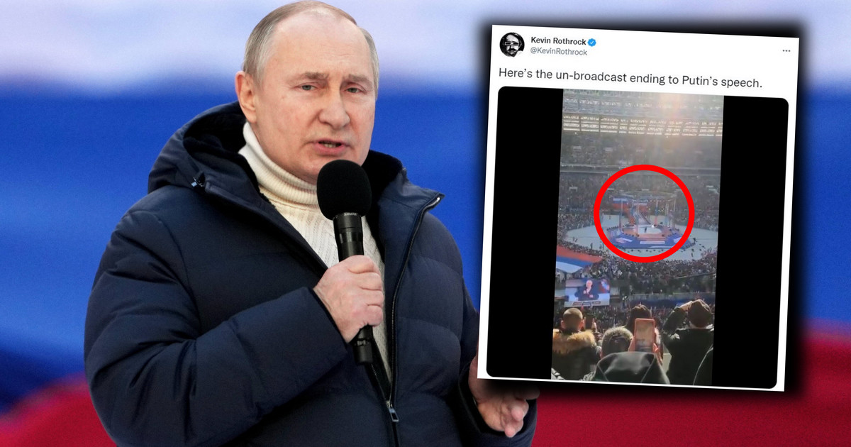 ¿Vladimir Putin estuvo encerrado en una jaula durante el discurso?  hay un detalle