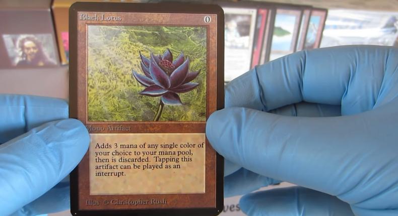 The Black Lotus Magic: The Gathering Card is among the rarest and most sought-after among collectors.YouTube/openboosters