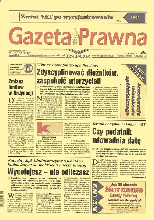 Okładka Dziennika Gazety Prawnej