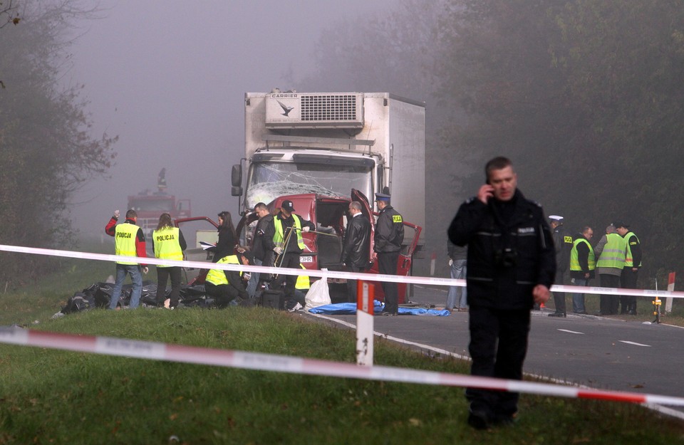 Wypadek w Nowym Mieście, fot. Paweł Polak/PAP