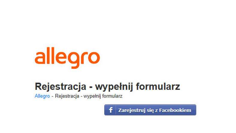 Jak założyć konto na Allegro przez Facebooka