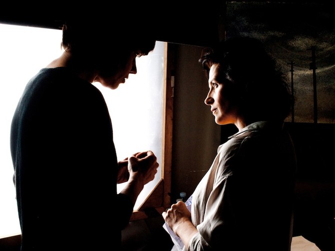 Małgorzata Szumowska i Juliette Binoche na planie 'Sponsoringu'