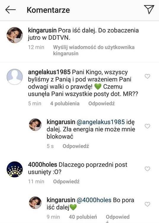 Kinga Rusin na Instagramie