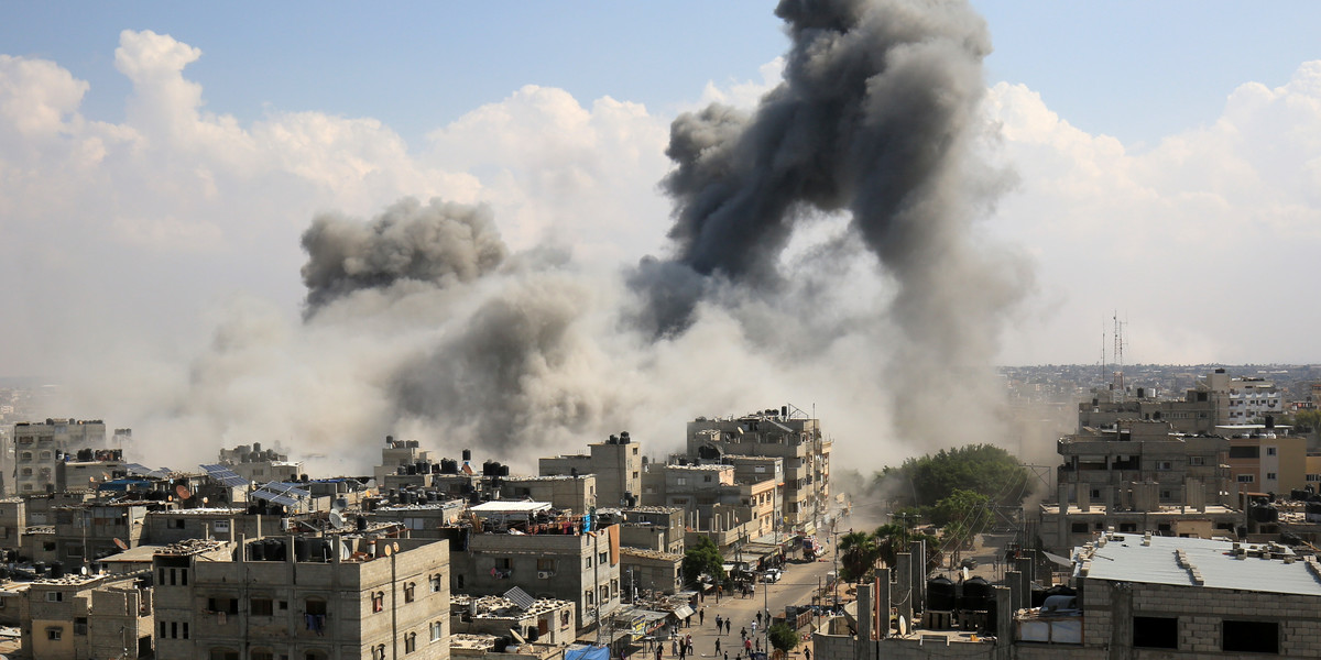 Skutki izraelskiego ostrzału Stefy Gazy