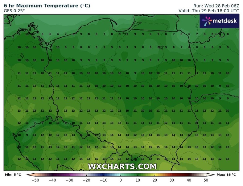 Na południu temperatura sięgnie nawet 15 st. C