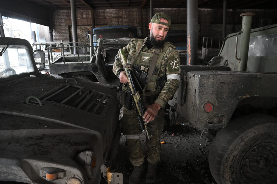 Čečenski dobrovoljci bataljona Ahmat u Marijupolju