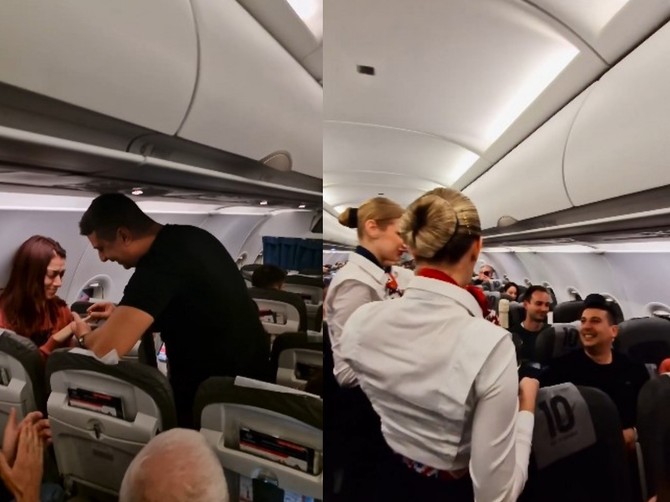 Zaprosio je devojku u avionu