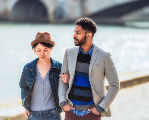 Couple taking a walk