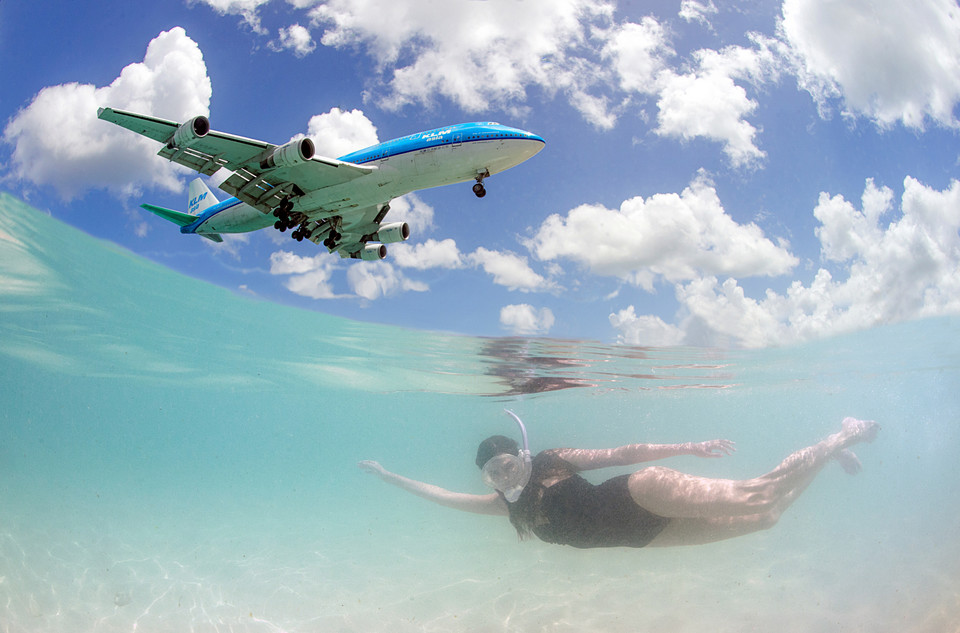 Sint Maarten - nurkowanie z samolotem "nad głową"