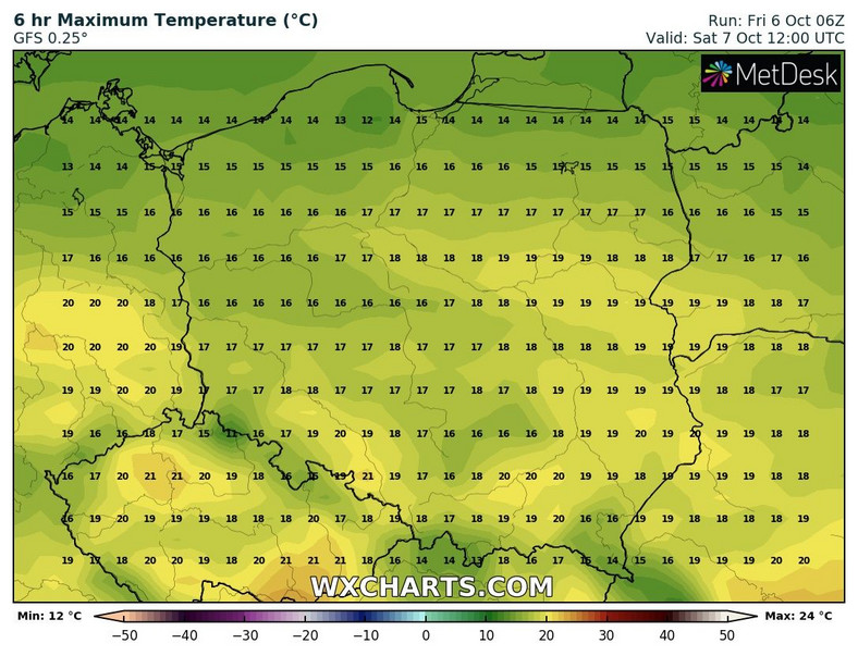 W sobotę od północy przewidujemy stopniowy spadek temperatury