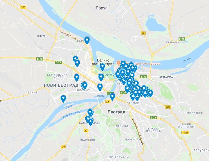 Mapa nepušačkih ugostiteljskih objekata