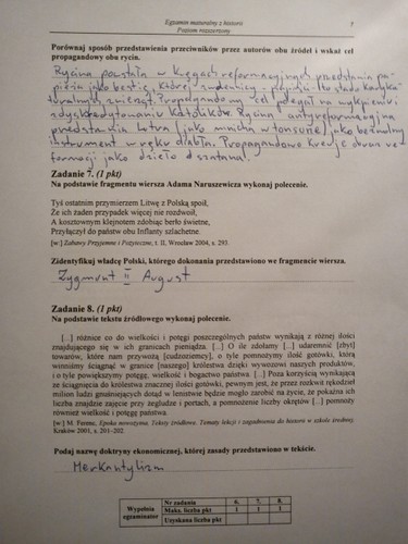 Matura z historii - odpowiedzi do zadań z poziomu rozszerzonego