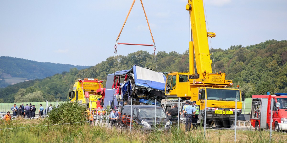 Miejsce wypadku polskiego autokaru w Chorwacji