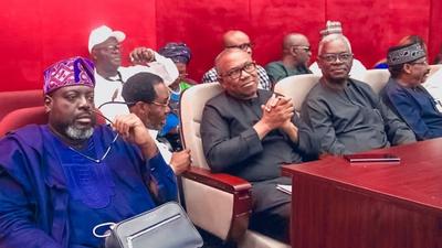 Labour Party presidential candidate, Peter Obi, attends proceedings at the presidential election petition tribunal in Abuja. [Twitter:@AlwaysJayjam]