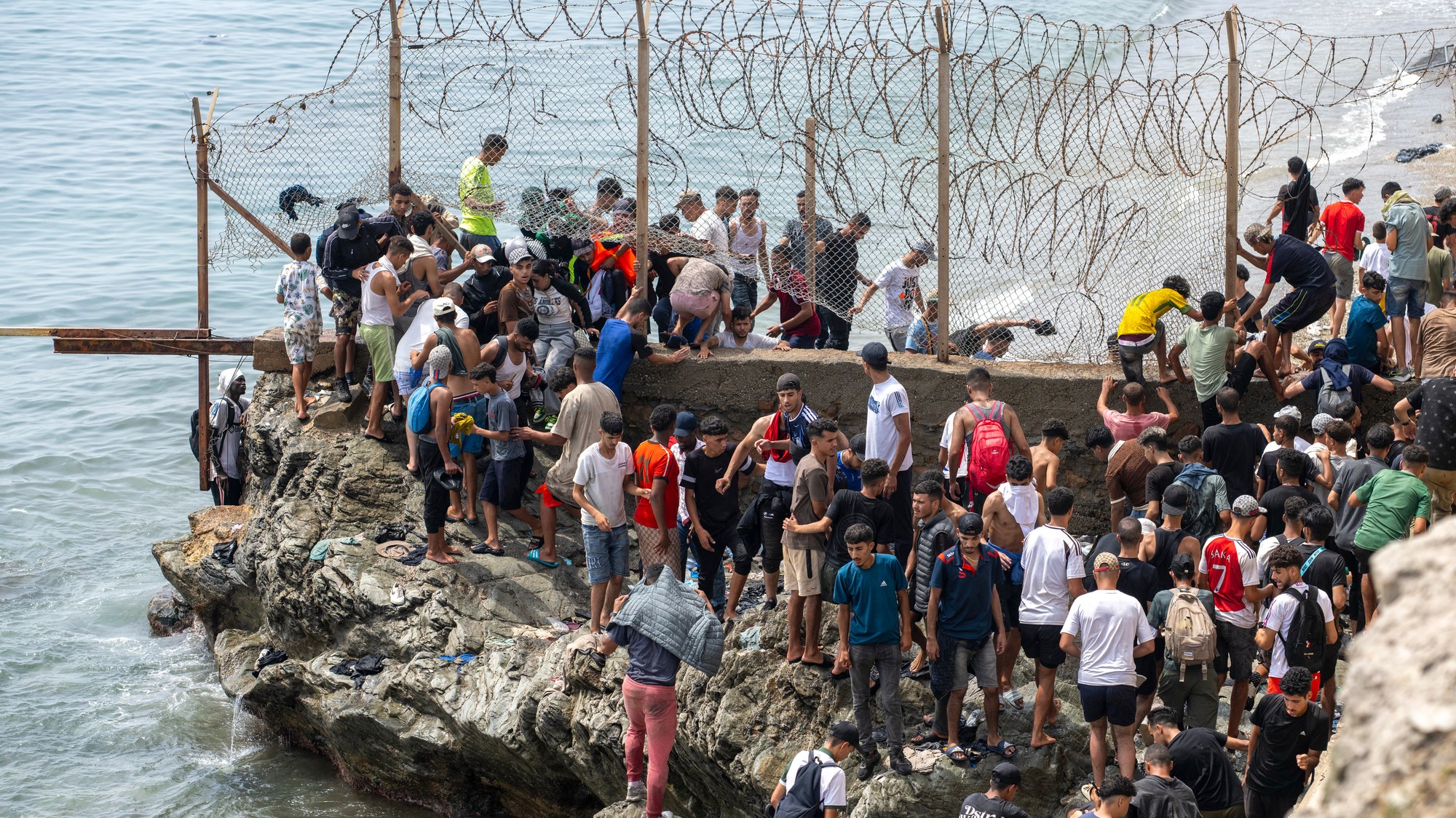 Záber zo španielskej enklávy Ceuta.