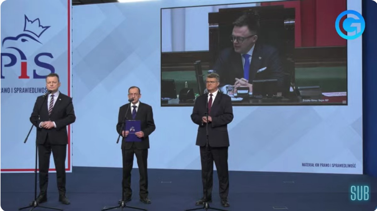 Konferencja PiS w sprawie Macieja Wąsika i Mariusza Kamińskiego.