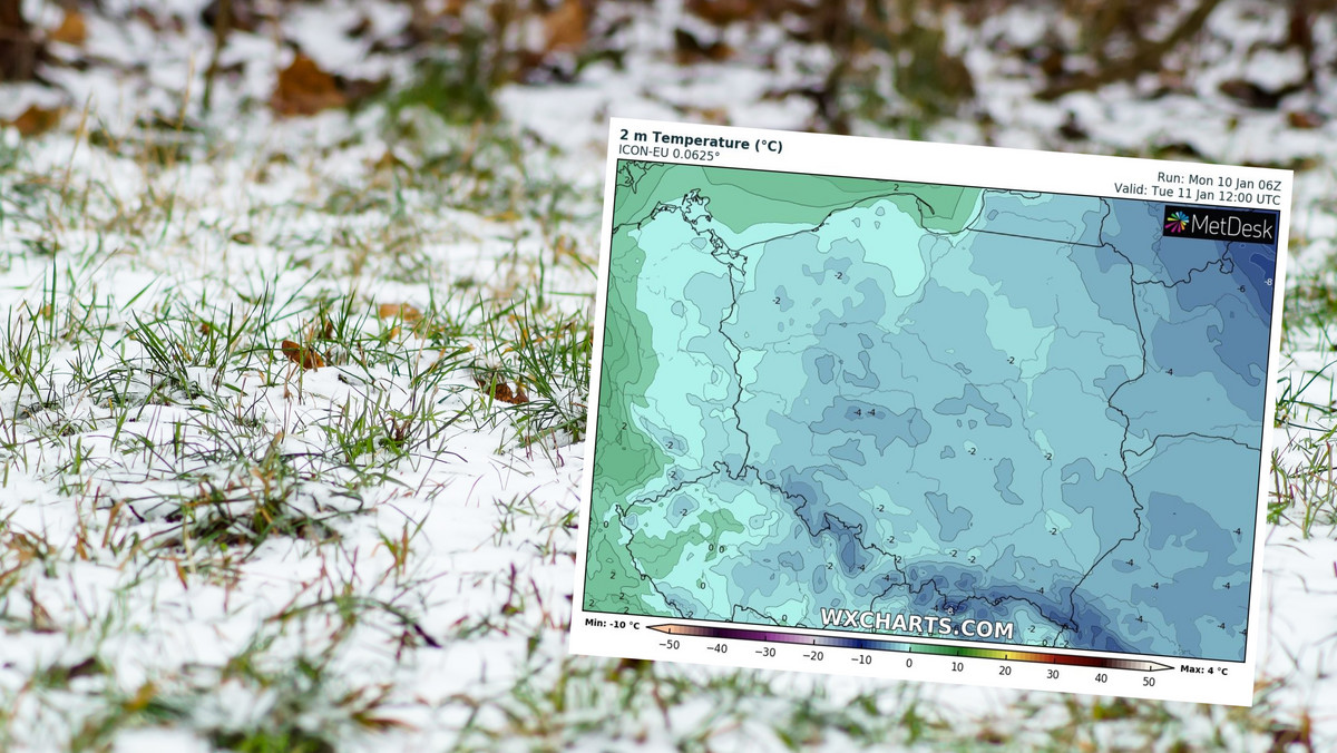 Prognoza pogody na wtorek 11 stycznia. Wał wyżowy przyniesie mróz i śnieg