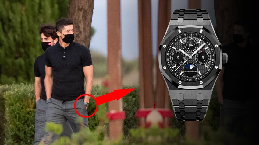 Robert Lewandowski nosi drogi zegarek Audemars Piguet Royal Oak Perpetual  Calendar. Cena ok. 145 tys. dol.