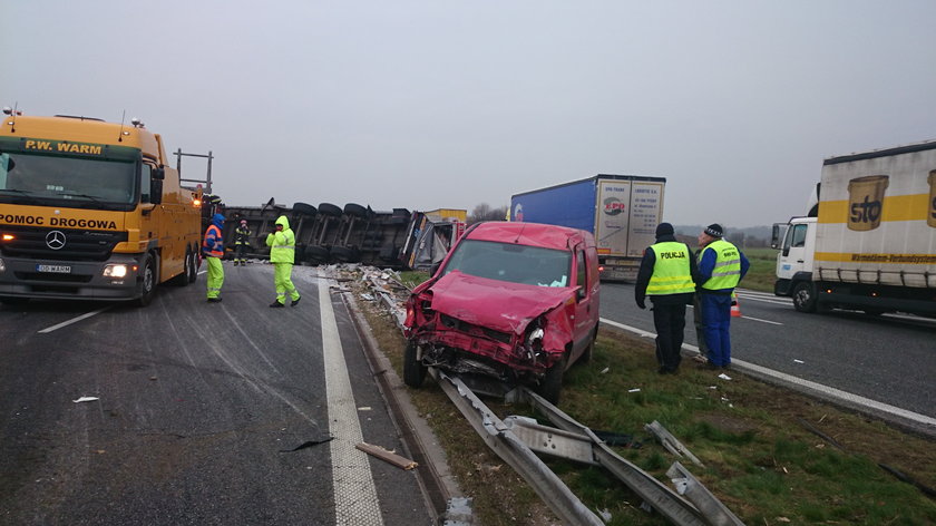 Wypadek na autostradzie A4 pod Brzegiem