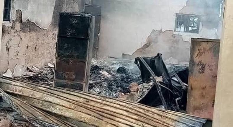 The INEC office in Abia State was completely destroyed [INEC]