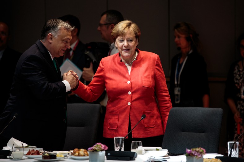 Viktor Orban și cancelarul german Angela Merkel.  Bruxelles, iunie 2018 