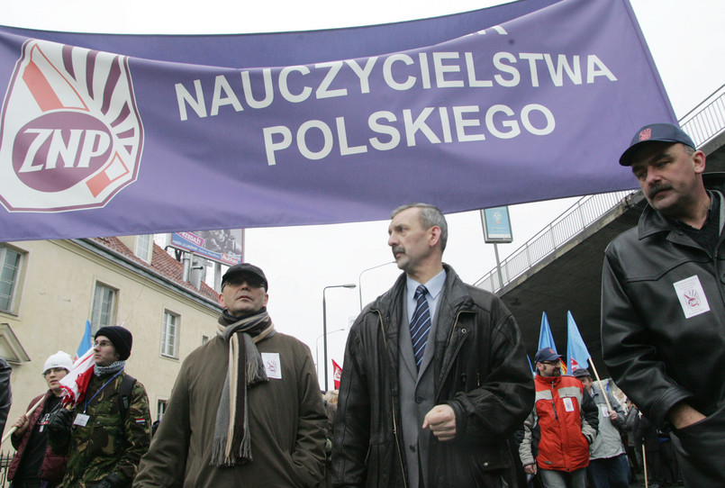 Nauczyciele protestują w Warszawie