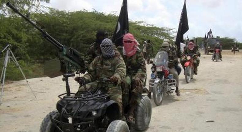 Al Shabaab militants parade new recruits in a file photo.