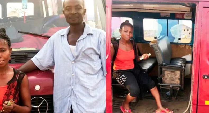 Successful husband and wife businesses: Ghanaian married couple who work together as bus driver and conductor