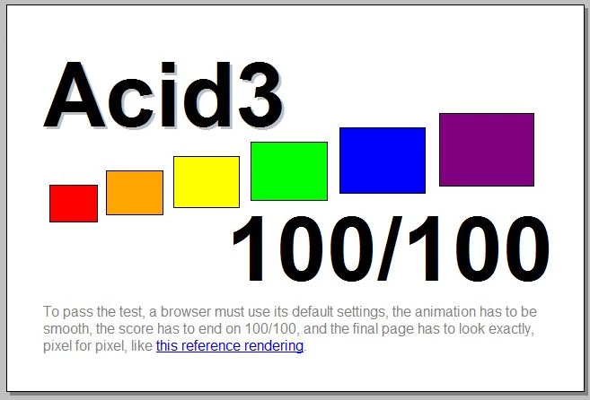 Poprawnie wykonany test ACID 3