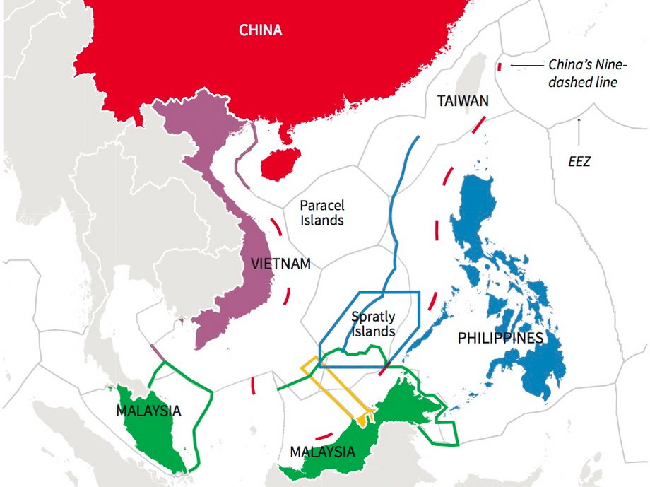 Overlapping claims in the South China Sea.